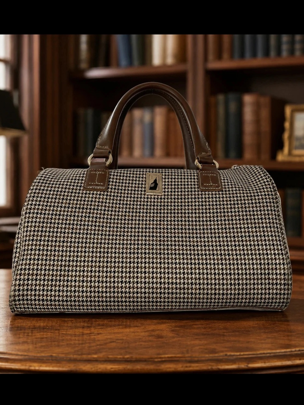 London Fog Cambridge II 16-inch Houndstooth Satchel carry-on